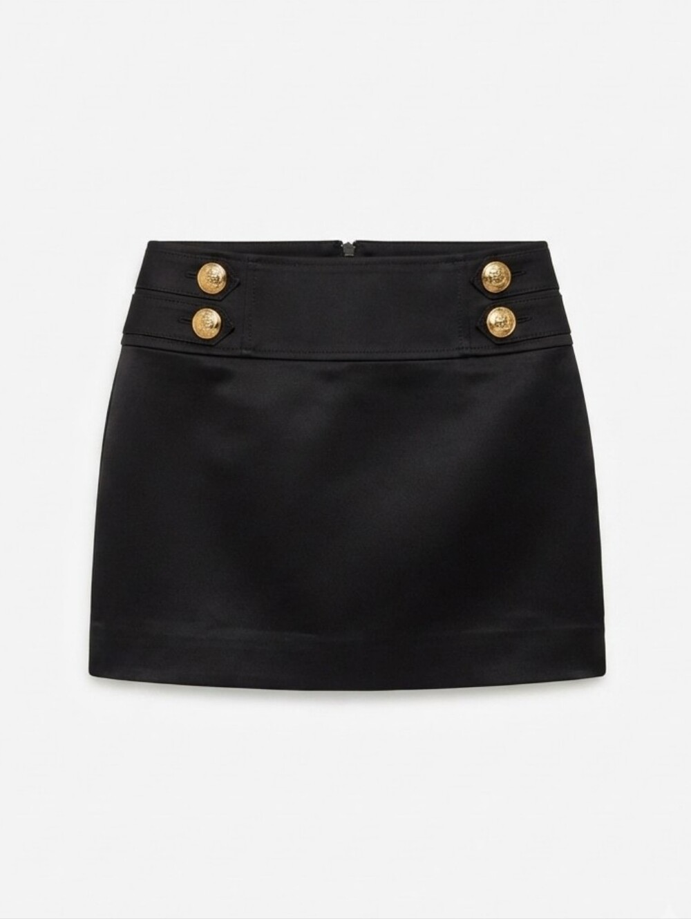 EXPRESS mini black classic skirt with gold buttons
